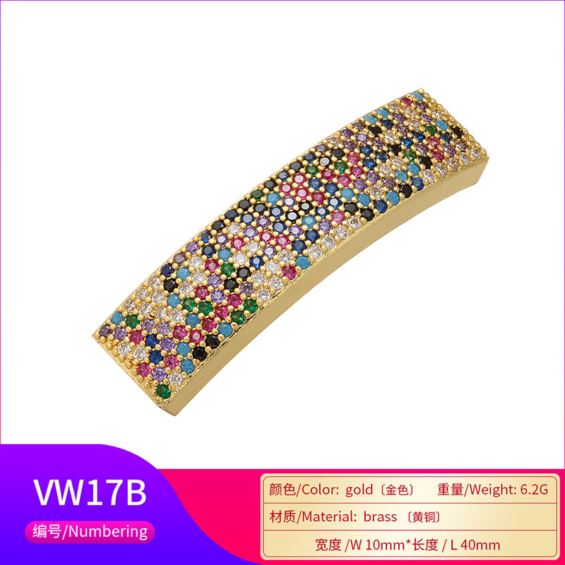 ZHUKOU 10x40mm Ακανόνιστος καμπύλος ορειχάλκινος σύνδεσμος κρυστάλλου για γυναίκες χειροποίητο κολιέ βραχιόλι αξεσουάρ κοσμημάτων μοντέλο:VW17