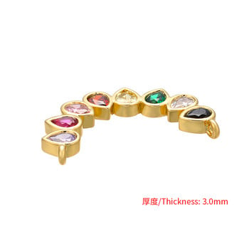 ZHUKOU Rainbow Bow Crystal Connector για γυναικεία κολιέ σκουλαρίκια βραχιόλι DIY Connector Κοσμήματα Αξεσουάρ Μοντέλο: VS425