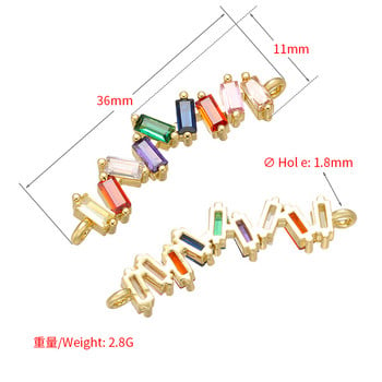 ZHUKOU Rainbow Bow Crystal Connector για γυναικεία κολιέ σκουλαρίκια βραχιόλι DIY Connector Κοσμήματα Αξεσουάρ Μοντέλο: VS425