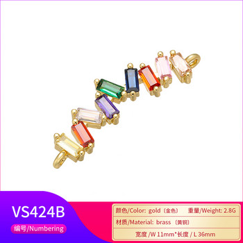 ZHUKOU Rainbow Bow Crystal Connector για γυναικεία κολιέ σκουλαρίκια βραχιόλι DIY Connector Κοσμήματα Αξεσουάρ Μοντέλο: VS425