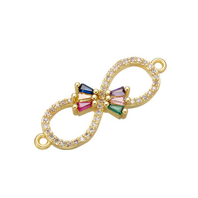 ZHUKOU Rainbow Bow Crystal Connector για γυναικεία κολιέ σκουλαρίκια βραχιόλι DIY Connector Κοσμήματα Αξεσουάρ Μοντέλο: VS425