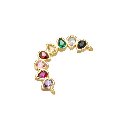 ZHUKOU Rainbow Bow Crystal Connector για γυναικεία κολιέ σκουλαρίκια βραχιόλι DIY Connector Κοσμήματα Αξεσουάρ Μοντέλο: VS425