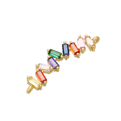 ZHUKOU Rainbow Bow Crystal Connector για γυναικεία κολιέ σκουλαρίκια βραχιόλι DIY Connector Κοσμήματα Αξεσουάρ Μοντέλο: VS425