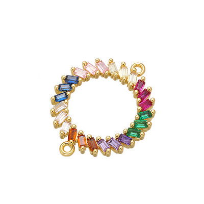 ZHUKOU Rainbow Bow Crystal Connector για γυναικεία κολιέ σκουλαρίκια βραχιόλι DIY Connector Κοσμήματα Αξεσουάρ Μοντέλο: VS425