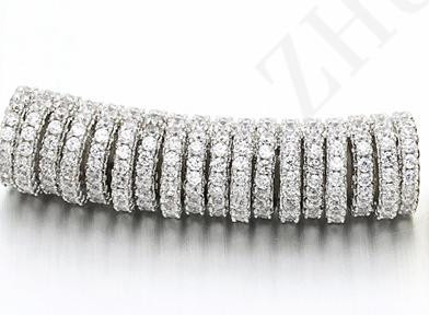 8 * 33 mm misiņa kubiskā cirkonija garas izliektas caurules starplikas krelles, DIY rotaslietas, rokassprādzes, kaklarotas izgatavošana, caurums: 5 mm, modelis: VW7