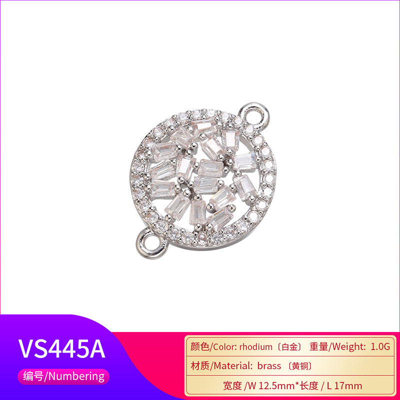 ZHUKOU 12,5x17mm sárgaréz kerek kristály csatlakozók ékszerkészítéshez női kézzel készített barkács karkötő ékszerek Kiegészítő modell: VS445