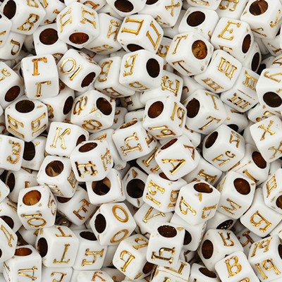 100 τεμάχια/Παρτίδα Μοντέρνα ακρυλικά τετράγωνα αλφάβητα χάντρες με μεγάλη τρύπα γράμμα Loose spacer Bead κοσμήματα χειροποίητα βραχιόλια κατασκευής