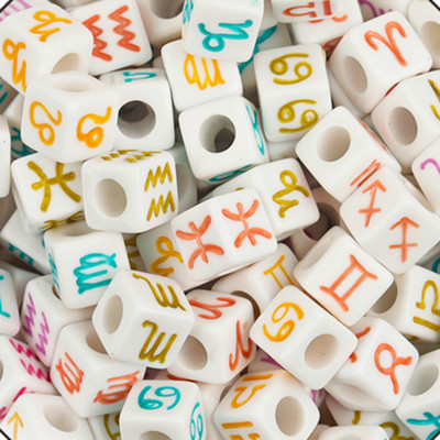 100 τεμάχια/Παρτίδα Μοντέρνα ακρυλικά τετράγωνα αλφάβητα χάντρες με μεγάλη τρύπα γράμμα Loose spacer Bead κοσμήματα χειροποίητα βραχιόλια κατασκευής