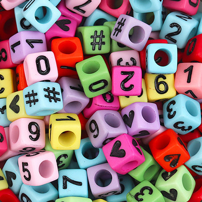 100 τεμάχια/Παρτίδα Μοντέρνα ακρυλικά τετράγωνα αλφάβητα χάντρες με μεγάλη τρύπα γράμμα Loose spacer Bead κοσμήματα χειροποίητα βραχιόλια κατασκευής