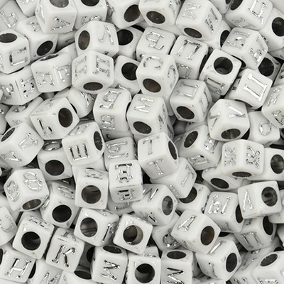100 τεμάχια/Παρτίδα Μοντέρνα ακρυλικά τετράγωνα αλφάβητα χάντρες με μεγάλη τρύπα γράμμα Loose spacer Bead κοσμήματα χειροποίητα βραχιόλια κατασκευής