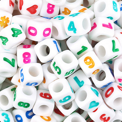 100 τεμάχια/Παρτίδα Μοντέρνα ακρυλικά τετράγωνα αλφάβητα χάντρες με μεγάλη τρύπα γράμμα Loose spacer Bead κοσμήματα χειροποίητα βραχιόλια κατασκευής