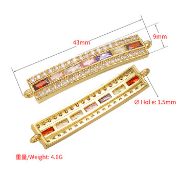 ZHUKOU Exquisite Rainbow Crystal Connector για Γυναικείο Κολιέ Βραχιόλι Χειροποίητα κοσμήματα αξεσουάρ κάνοντας ευρήματα Μοντέλο:VS429