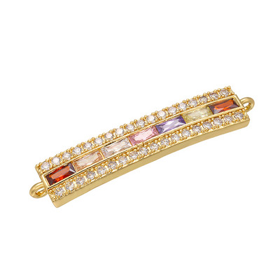 ZHUKOU Exquisite Rainbow Crystal Connector για Γυναικείο Κολιέ Βραχιόλι Χειροποίητα κοσμήματα αξεσουάρ κάνοντας ευρήματα Μοντέλο:VS429