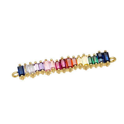 ZHUKOU Exquisite Rainbow Crystal Connector για Γυναικείο Κολιέ Βραχιόλι Χειροποίητα κοσμήματα αξεσουάρ κάνοντας ευρήματα Μοντέλο:VS429