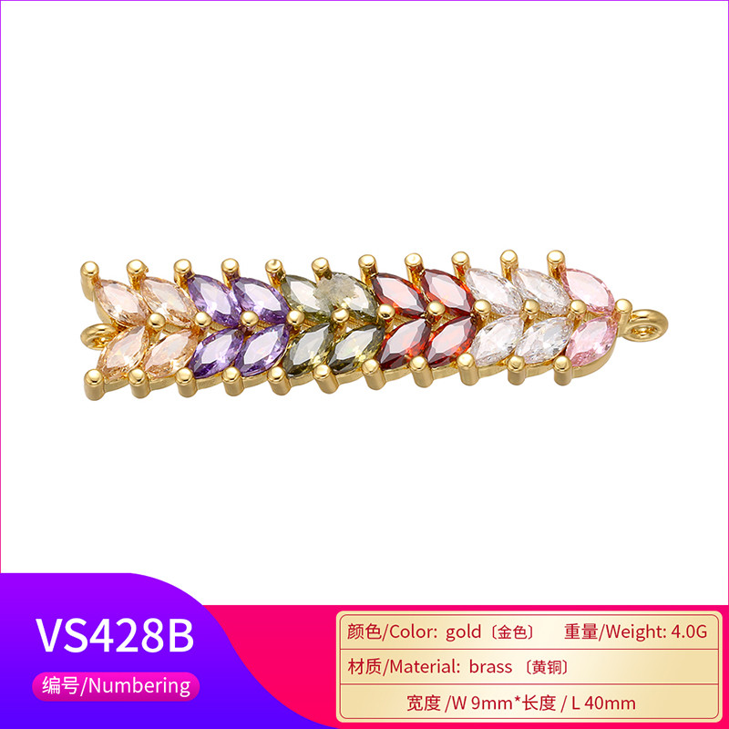 ZHUKOU Exquisite Rainbow Crystal Connector για Γυναικείο Κολιέ Βραχιόλι Χειροποίητα κοσμήματα αξεσουάρ κάνοντας ευρήματα Μοντέλο:VS429