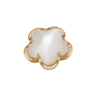 ZHUKOU 10x24,5 χιλιοστά ορειχάλκινο κρύσταλλο πέταλο σύνδεσης για γυναικείο κολιέ Βραχιόλι Κοσμήματα Αξεσουάρ Making findings μοντέλο:VS411