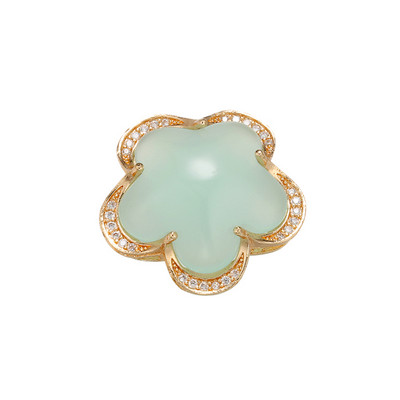 ZHUKOU 10x24,5 χιλιοστά ορειχάλκινο κρύσταλλο πέταλο σύνδεσης για γυναικείο κολιέ Βραχιόλι Κοσμήματα Αξεσουάρ Making findings μοντέλο:VS411