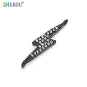 5,6 * 27 mm-es mikro burkolt CZ vaku alakú csatlakozók barkács ékszer leletek készítéséhez, furat: 1,2 mm, modell: VS287