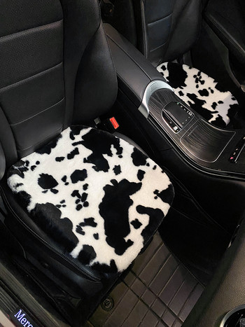 2021 New Winter Autum Universal Keep Warm Cow βελούδινο κάλυμμα καθίσματος αυτοκινήτου Goddess Fashion Μαξιλάρι πλάτης