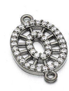 12*20mm-es sárgaréz cirkónia virágbűvölők csatlakozók barkács ékszer karkötő nyaklánc készítés, modell: VS7