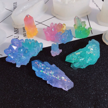 Simulation Original Stone Crystal Cluster Epoxy Resin Mold Silicone Mold DIY Crafts Jewelry Pendant Making