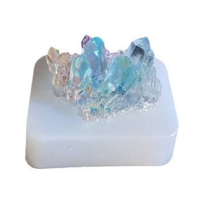 Szimulációs eredeti kőkristály klaszter epoxigyanta forma szilikon forma barkácsolás kézműves ékszer medál készítő eszköz