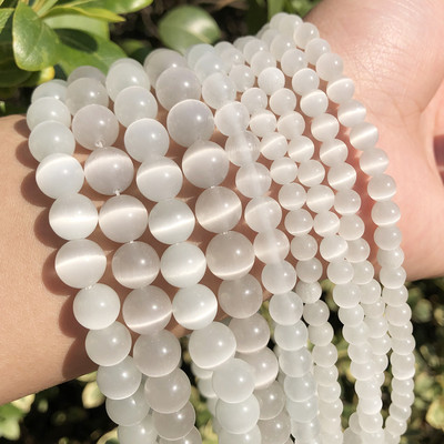 Veleprodajne kamene okrugle perle od prirodnog opala, okrugle labave razmaknice za izradu nakita, DIY narukvica 15`` 4 6 8 10 12 mm