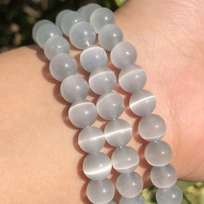 Veleprodajne kamene okrugle perle od prirodnog opala, okrugle labave razmaknice za izradu nakita, DIY narukvica 15`` 4 6 8 10 12 mm