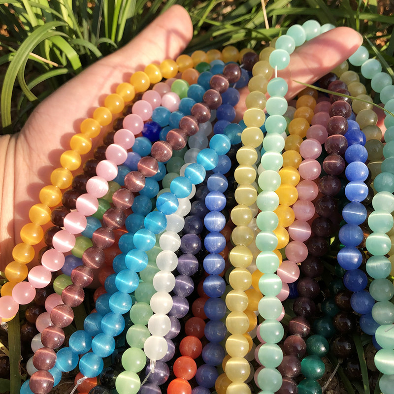 Veleprodajne kamene okrugle perle od prirodnog opala, okrugle labave razmaknice za izradu nakita, DIY narukvica 15`` 4 6 8 10 12 mm