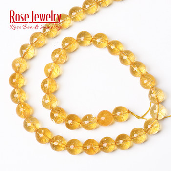 AAA+ Natural Citrines Crystal Beads Yellow Quartz Natural Stone Beads For Jewelry Making DIY Βραχιόλι κολιέ 15\'\' 4/6/8/10/12mm