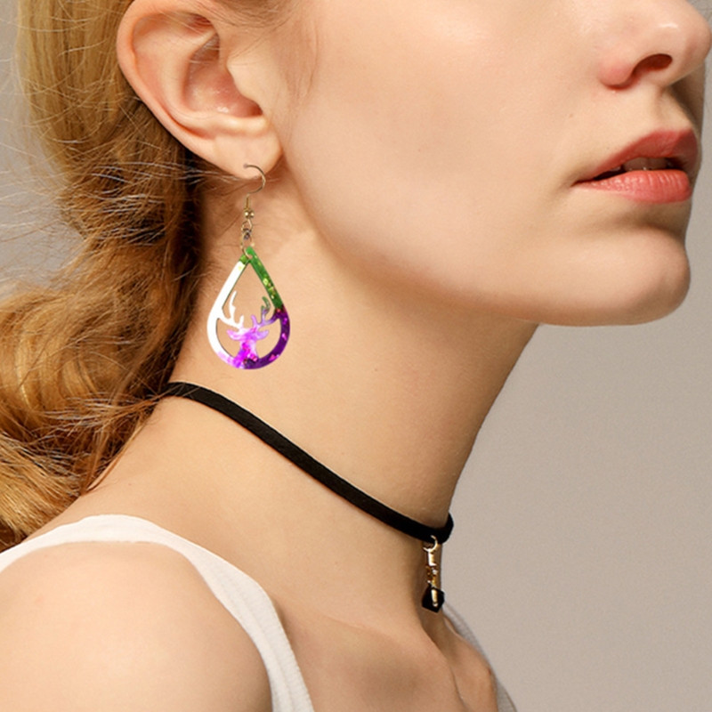 Направи си сам колие Декорации Отливка Форма Направи си сам Занаяти Бижута Обеци Ключодържател Форма Коледна обеца Висулка Отливка от смола