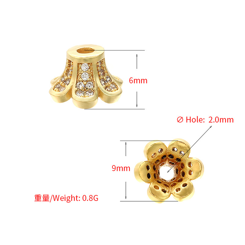 ZHUKOU 6x9mm divatos sárgaréz kristálygyöngy sapka nyaklánchoz karkötő fülbevaló ékszer készítő modell:VH11
