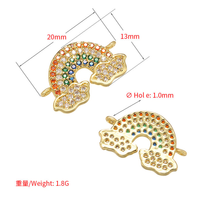 ZHUKOU 13x20mm kristály szivárvány csatlakozó női kézzel készített karkötő nyaklánc ékszer kiegészítők leletek modell: VS436