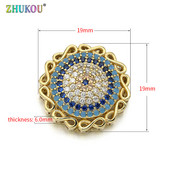 19*19mm divatos sárgaréz cirkónia Kerek forma Virágok Charms Csatlakozók Barkács ékszer leletek készítése, Modell: VS293