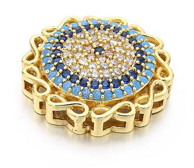 19*19mm divatos sárgaréz cirkónia Kerek forma Virágok Charms Csatlakozók Barkács ékszer leletek készítése, Modell: VS293