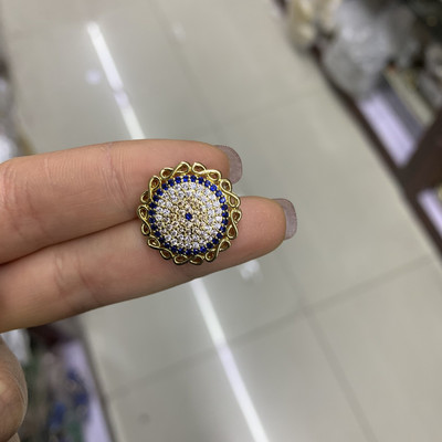 19*19mm divatos sárgaréz cirkónia Kerek forma Virágok Charms Csatlakozók Barkács ékszer leletek készítése, Modell: VS293