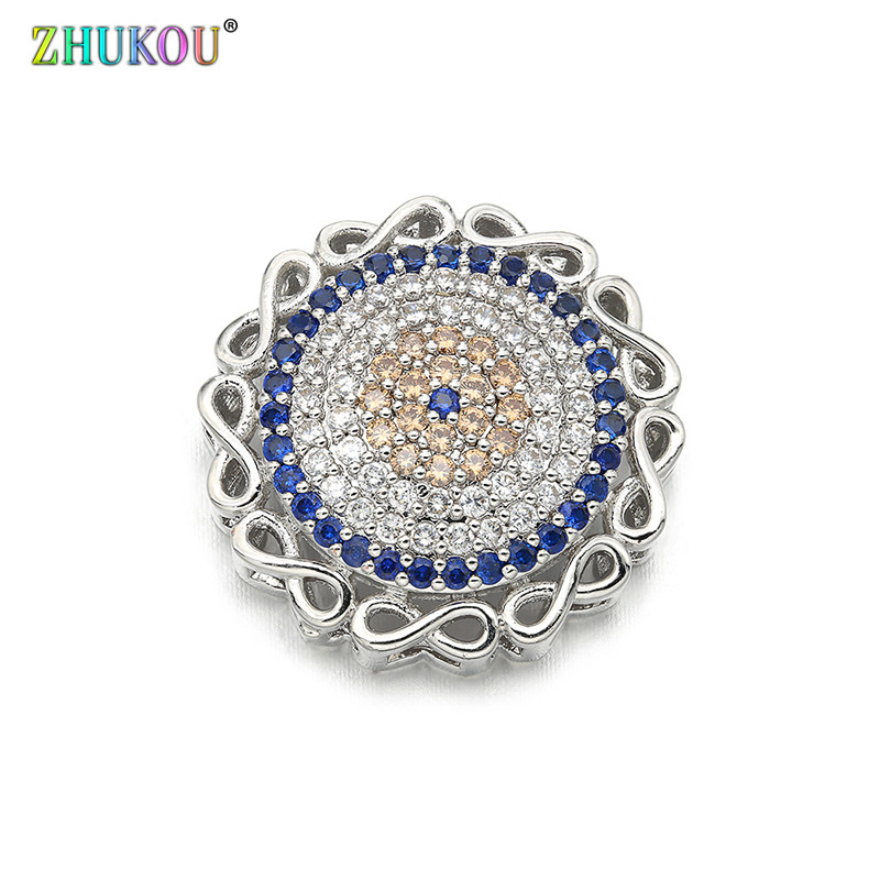19*19mm divatos sárgaréz cirkónia Kerek forma Virágok Charms Csatlakozók Barkács ékszer leletek készítése, Modell: VS293