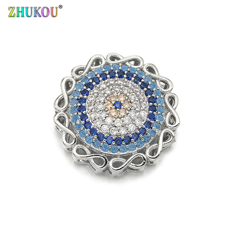 19*19mm divatos sárgaréz cirkónia Kerek forma Virágok Charms Csatlakozók Barkács ékszer leletek készítése, Modell: VS293