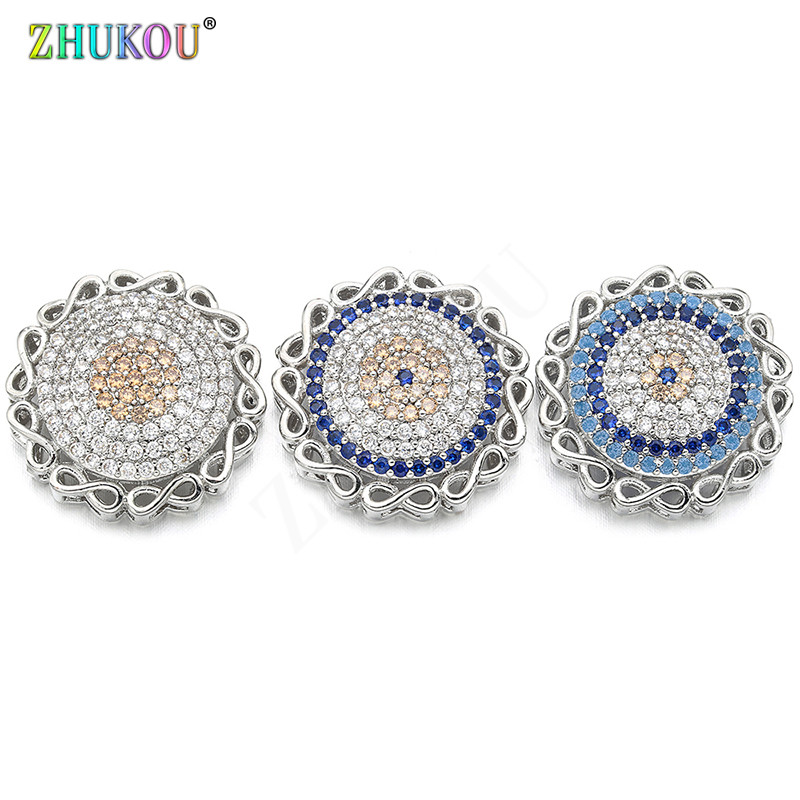 19*19mm divatos sárgaréz cirkónia Kerek forma Virágok Charms Csatlakozók Barkács ékszer leletek készítése, Modell: VS293