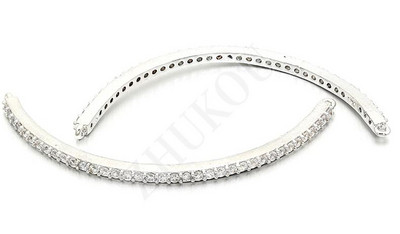 2,5*45mm sárgaréz cirkónia ívelt cső gyöngyök barkács nyaklánc medálok ékszer kiegészítők leletek , modell: VW13