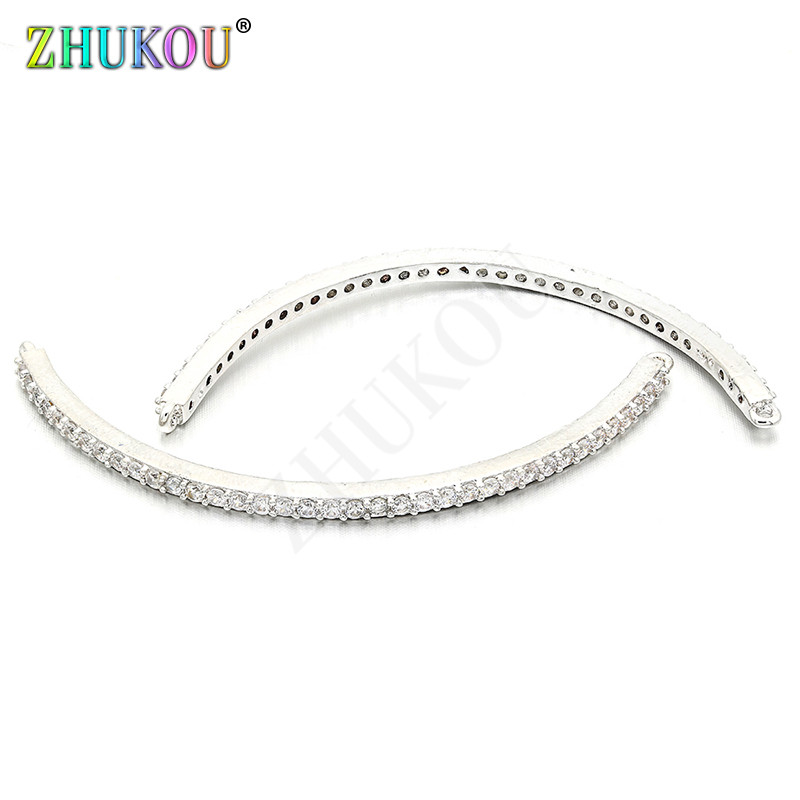 2,5*45mm sárgaréz cirkónia ívelt cső gyöngyök barkács nyaklánc medálok ékszer kiegészítők leletek , modell: VW13