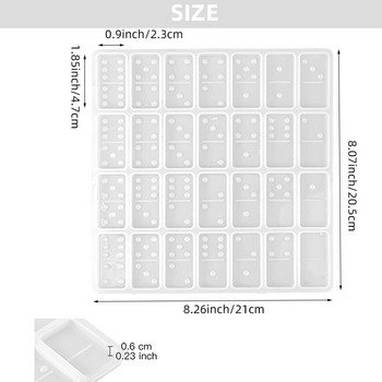 1 бр. Направи си сам Кристална епоксидна смола Форма за игра Направи си сам инструменти за правене на домино Силиконова форма