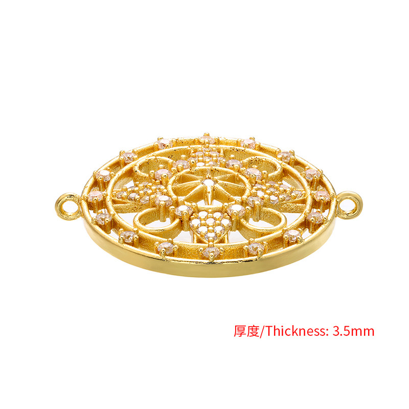 ZHUKOU 26x30mm arany színű kristály kivágott bűbáj csatlakozó női nyaklánc karkötő ékszer kiegészítők modell: VS406