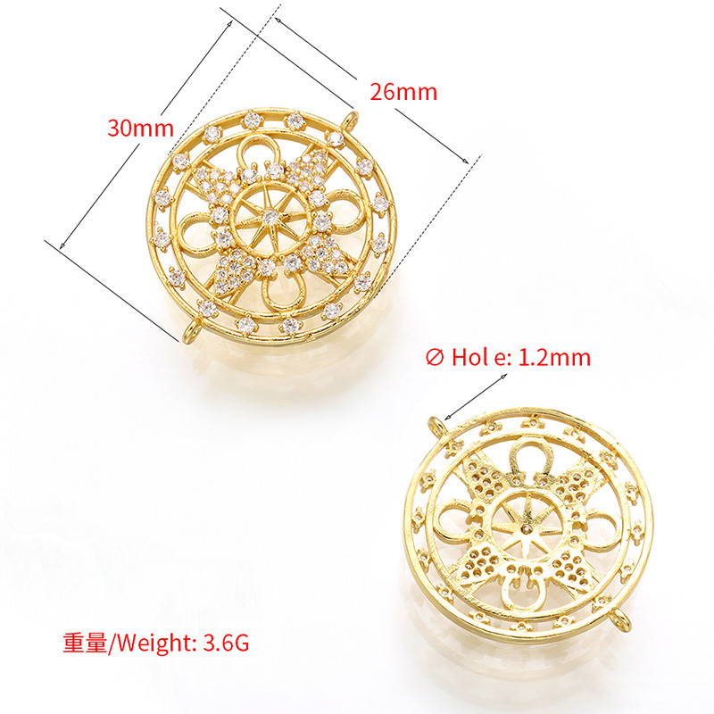 ZHUKOU 26x30mm arany színű kristály kivágott bűbáj csatlakozó női nyaklánc karkötő ékszer kiegészítők modell: VS406
