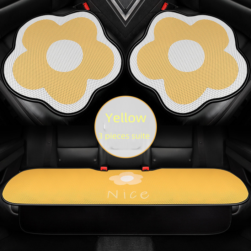 Žuti crtani cvijet New Four Seasons Univerzalna ljetna Ice Svilena prozračna protuklizna navlaka za autosjedalicu
