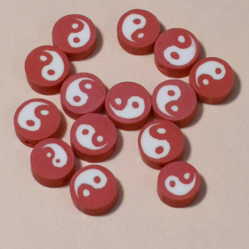 10mm50/100/200pcs/lot Ying Yang Face Beads Polymer Clay Beads Loose Spacer Beads for Jewelry Making DIY Accessories βραχιόλι