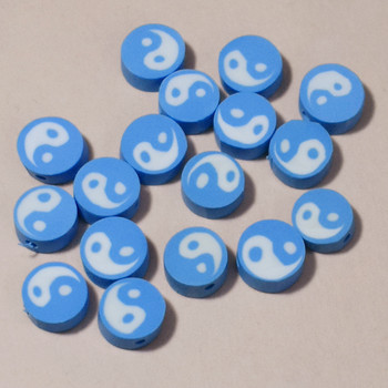 10mm50/100/200pcs/lot Ying Yang Face Beads Polymer Clay Beads Loose Spacer Beads for Jewelry Making DIY Accessories βραχιόλι