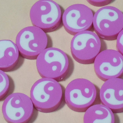 10mm50/100/200 buc/lot Ying Yang margele de față margele de argilă polimerică margele distanțatoare libere pentru fabricarea de bijuterii accesorii pentru brățari