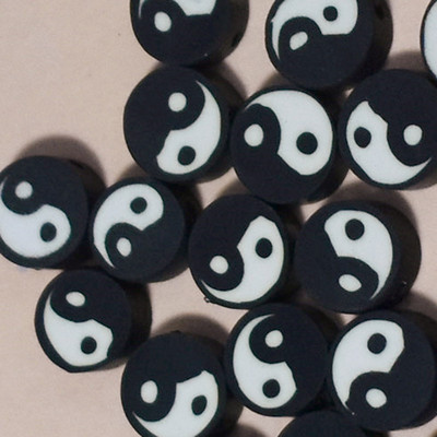 10mm50/100/200 buc/lot Ying Yang margele de față margele de argilă polimerică margele distanțatoare libere pentru fabricarea de bijuterii accesorii pentru brățari