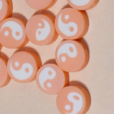 10mm50/100/200 buc/lot Ying Yang margele de față margele de argilă polimerică margele distanțatoare libere pentru fabricarea de bijuterii accesorii pentru brățari